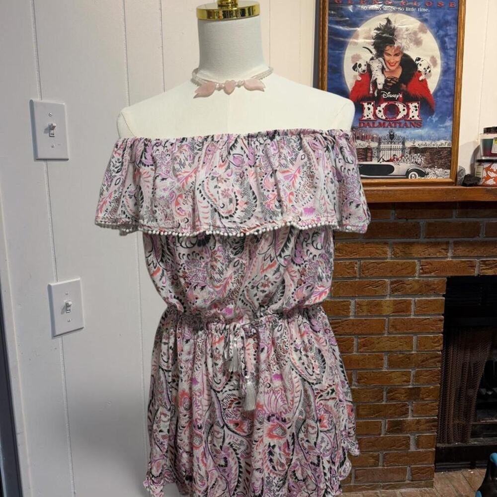 Victoria's Secret pink paisley off the shoulder dress Size Medium